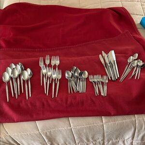 Vintage Stainless Steel Flatware. Service for 8, extra tea spoons. (17 total)
